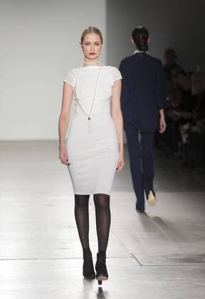 New York Fashion week Fall 2017 - Zang Toi Model walks runway for Zang Toi collection during New York Fashion week Fall 2017 at Pier 59  LevxRadin
