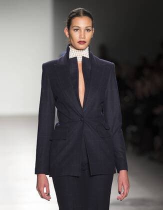 New York Fashion week Fall 2017 - Zang Toi Model walks runway for Zang Toi collection during New York Fashion week Fall 2017 at Pier 59  LevxRadin