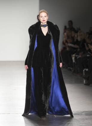 New York Fashion week Fall 2017 - Zang Toi Model walks runway for Zang Toi collection during New York Fashion week Fall 2017 at Pier 59  LevxRadin