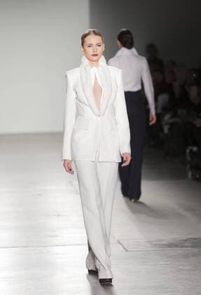 New York Fashion week Fall 2017 - Zang Toi Model walks runway for Zang Toi collection during New York Fashion week Fall 2017 at Pier 59  LevxRadin