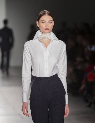 New York Fashion week Fall 2017 - Zang Toi Model walks runway for Zang Toi collection during New York Fashion week Fall 2017 at Pier 59  LevxRadin
