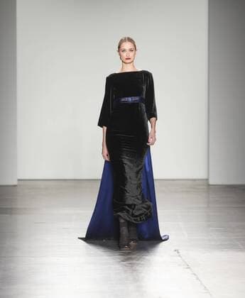 New York Fashion week Fall 2017 - Zang Toi Model walks runway for Zang Toi collection during New York Fashion week Fall 2017 at Pier 59  LevxRadin
