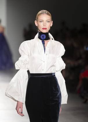 New York Fashion week Fall 2017 - Zang Toia Model walks runway for Zang Toi collection during New York Fashion week Fall 2017 at Pier 59  LevxRadin