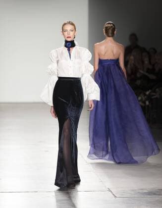 New York Fashion week Fall 2017 - Zang Toia Model walks runway for Zang Toi collection during New York Fashion week Fall 2017 at Pier 59  LevxRadin