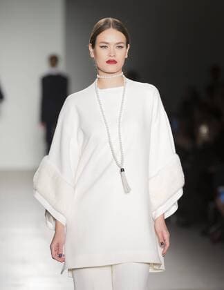 New York Fashion week Fall 2017 - Zang Toi Model walks runway for Zang Toi collection during New York Fashion week Fall 2017 at Pier 59  LevxRadin