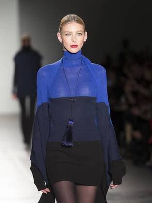New York Fashion week Fall 2017 - Zang Toi Model walks runway for Zang Toi collection during New York Fashion week Fall 2017 at Pier 59  LevxRadin
