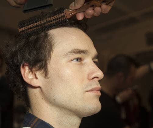 New York Fashion week Fall 2017 - Zang Toi Cory Stearns prepares backstage for Zang Toi collection during New York Fashion week Fall 2017 at Pier 59  LevxRadin