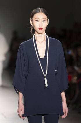 New York Fashion week Fall 2017 - Zang Toi Model walks runway for Zang Toi collection during New York Fashion week Fall 2017 at Pier 59  LevxRadin
