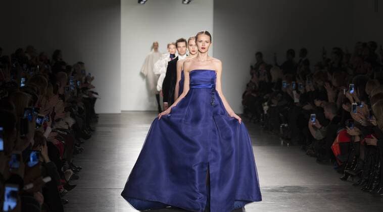 New York Fashion week Fall 2017 - Zang Toia Model walks runway for Zang Toi collection during New York Fashion week Fall 2017 at Pier 59  LevxRadin