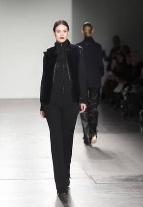 New York Fashion week Fall 2017 - Zang Toi Model walks runway for Zang Toi collection during New York Fashion week Fall 2017 at Pier 59  LevxRadin