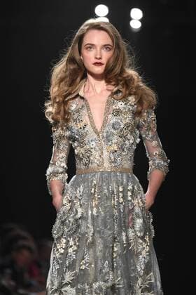 New York Fashion Week - Badgley Mischka Modenschau A model walks on the runway at the Badgley Mischka fashion show at New York Fashion Week: The Shows at Gallery 1 Skylight Clarkson Sq on February 14, 2017 in New York City.  NYP201702141051 ANDREAxHANKS
