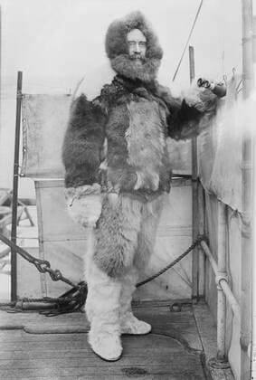 December 13, 2016 - Robert E. Peary, Portrait in Fur Parka on Deck of S.S. Roosevelt, Bain News Service, 1906 - ZUMAg145 20161213_zza_g145_024 Copyright: xJTxVintagex
