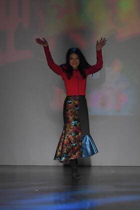 Designer Vivienne Tam greets the audience on the runway after her fashion show at New York Fashion Week: The Shows at Gallery 1 Skylight Clarkson Sq on February 15, 2017 in New York City.  NYP201702151089 ANDREAxHANKS