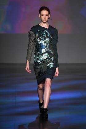 A model walks on the runway at the Vivienne Tam fashion show at New York Fashion Week: The Shows at Gallery 1 Skylight Clarkson Sq on February 15, 2017 in New York City.  NYP201702151075 ANDREAxHANKS