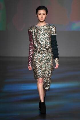 A model walks on the runway at the Vivienne Tam fashion show at New York Fashion Week: The Shows at Gallery 1 Skylight Clarkson Sq on February 15, 2017 in New York City.  NYP201702151077 ANDREAxHANKS