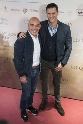 Kike Sarasola and Carlos Marrero attends to the premiere of the film Lo que de verdad importa in Madrid, Spain. February 15, 2017.  (20170215017)