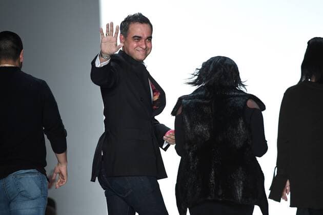 Designer Bibhu Mohapatra greets the audience on the runway after his fashion show at New York Fashion Week: The Shows at Gallery 3 Skylight Clarkson Sq on February 15, 2017 in New York City.  NYP201702151104 ANDREAxHANKS