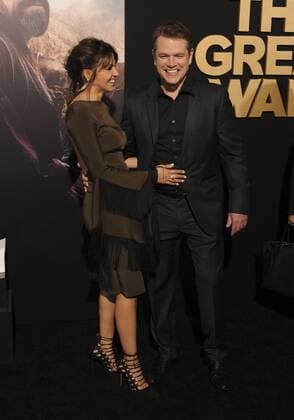 Matt Damon & wife Luciana Barroso THE GREAT WALL FILM PREMIERE Hollywood Patrick Rideaux PicturePerfect