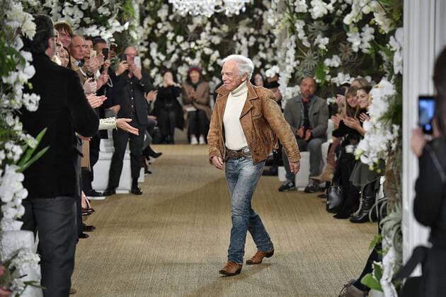 . 15 02 2017. New York, United States. Designer Ralph Lauren at the end of his show at New York Fashion Week for Autumn Winter 2107.  xi-Imagesx IIM-14396-0176