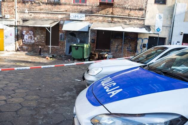 Attack on AFC Ajax fans in Warsaw An exterior view of the Chmury (Clouds) club in Warsaw s northern Praga district where AFC Ajax fans were attacked overnight on February 16, 2016 in Warsaw, Poland. It was stated, that a group of about a 50 black-clothed emblemless attackers threw bottles and stones at the club where the Dutch fans, who are in Warsaw for UEFA Europa League Legia vs. AFC Ajax match, were gathering at night. The group of aggressors fled the site just before the arrival of police while Ajax fans barricaded themselves inside the hostel where they are staying. No causalities were reported. EN_01245927_0013 