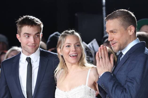 . 16 02 2017. London, United Kingdom.Robert Pattinson, Sienna Miller and Charlie Hunnam arriving at The Lost City of Z premiere in London.  xStephenxLockx xi-Imagesx IIM-14400-0016