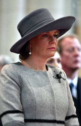 Belgische Royals anlässlich einer Messe für die Verstorbenen der Familie Queen Mathilde of Belgium pictured during a special Mass to commemorate the deceased members of the Belgian Royal Family, at the Onze-Lieve-Vrouwkerk - Eglise Notre-Dame, in Laeken-Laken, Brussels, Friday 17 February 2017.  ERICxLALMAND 05049207