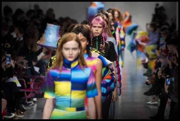 . 17 02 2017. London, United Kingdom. Models walk the catwalk for the Fyodor Golan show on the opening day of London Fashion Week 2017 at 180 The Strand, London, UK,  xBenxStevensx xi-Imagesx IIM-14411-0008