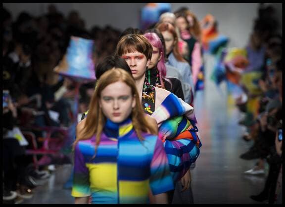 . 17 02 2017. London, United Kingdom. Models walk the catwalk for the Fyodor Golan show on the opening day of London Fashion Week 2017 at 180 The Strand, London, UK,  xBenxStevensx xi-Imagesx IIM-14411-0010