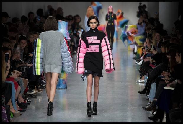 . 17 02 2017. London, United Kingdom. Models walk the catwalk for the Fyodor Golan show on the opening day of London Fashion Week 2017 at 180 The Strand, London, UK,  xBenxStevensx xi-Imagesx IIM-14411-0023