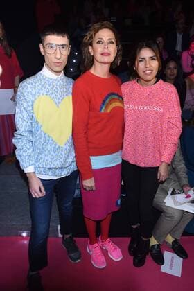 Isabel Pantoja and Agatha Ruiz de la Prada at the frontrow of Agatha Ruiz de la Prada fashion show of Mercedes Benz Fashion Week Madrid 2017.  DiegoxPuerta
