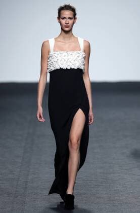 A model takes to the catwalk a creation from the Fall Winter 2017 collection of designer Angel Schlesser at the Mercedes-Benz Fashion Week Madrid (MBFWM) held at the IFEMA Congress and Events center in Madrid, 17 February 2017. THE MBFWM runs from 16 to 21 February. MADRID FASHION WEEK !ACHTUNG: NUR REDAKTIONELLE NUTZUNG!  Copyright: xJ.J.xGuillénx 20170217-636229476103164752