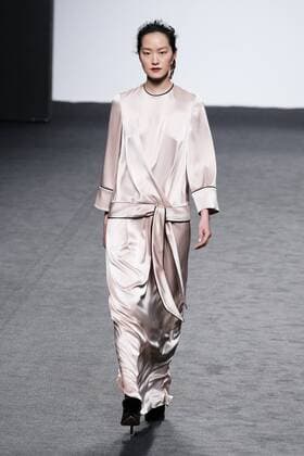February 17, 2017 - Madrid, Spain - A model walks the runway at the ANGEL SCHLESSER show during the Mercedes-Benz Madrid Fashion Week Autumn Winter 2017 2018 at IFEMA on February 17, 2017 in Madrid, Spain Madrid Spain  - ZUMAn230 20170217_zaa_n230_106 Copyright: xOscarxGonzalezx