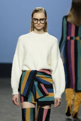 February 17, 2017 - Madrid, Spain - A model walks the runway at the MARIA ESCOTE show during the Mercedes-Benz Madrid Fashion Week Autumn Winter 2017 2018 at IFEMA on February 17, 2017 in Madrid, Spain Madrid Spain  - ZUMAn230 20170217_zaa_n230_111 Copyright: xOscarxGonzalezx