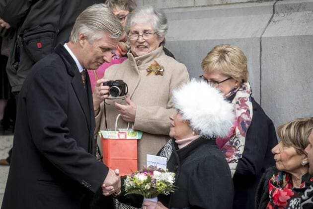 Belgische Royals anlässlich einer Messe für die Verstorbenen der Familie BELGIUM , BRUSSELS , Feb. 17 , 2017 - Queen Mathilde and King Philippe - Filip of Belgium attends a special Mass to commemorate the deceased members of the Belgian Royal Family Â  DannyxGys