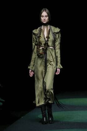 February 17, 2017 - Madrid, Spain - A model walks the runway at the JUAN VIDAL show during the Mercedes-Benz Madrid Fashion Week Autumn Winter 2017 2018 at IFEMA on February 17, 2017 in Madrid, Spain Madrid Spain  - ZUMAn230 20170217_zaa_n230_309 Copyright: xOscarxGonzalezx
