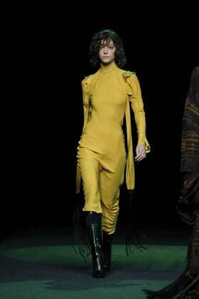 February 17, 2017 - Madrid, Spain - A model walks the runway at the JUAN VIDAL show during the Mercedes-Benz Madrid Fashion Week Autumn Winter 2017 2018 at IFEMA on February 17, 2017 in Madrid, Spain Madrid Spain  - ZUMAn230 20170217_zaa_n230_313 Copyright: xOscarxGonzalezx