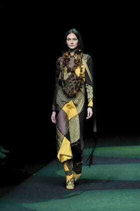 February 17, 2017 - Madrid, Spain - A model walks the runway at the JUAN VIDAL show during the Mercedes-Benz Madrid Fashion Week Autumn Winter 2017 2018 at IFEMA on February 17, 2017 in Madrid, Spain Madrid Spain  - ZUMAn230 20170217_zaa_n230_325 Copyright: xOscarxGonzalezx