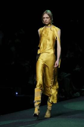 February 17, 2017 - Madrid, Spain - A model walks the runway at the JUAN VIDAL show during the Mercedes-Benz Madrid Fashion Week Autumn Winter 2017 2018 at IFEMA on February 17, 2017 in Madrid, Spain Madrid Spain  - ZUMAn230 20170217_zaa_n230_327 Copyright: xOscarxGonzalezx