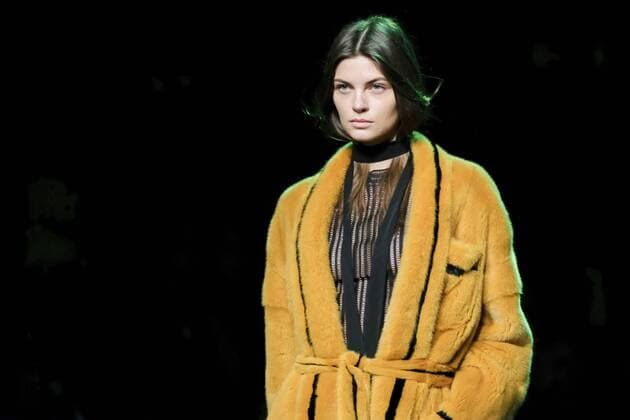 February 17, 2017 - Madrid, Spain - A model walks the runway at the JUAN VIDAL show during the Mercedes-Benz Madrid Fashion Week Autumn Winter 2017 2018 at IFEMA on February 17, 2017 in Madrid, Spain Madrid Spain  - ZUMAn230 20170217_zaa_n230_336 Copyright: xOscarxGonzalezx