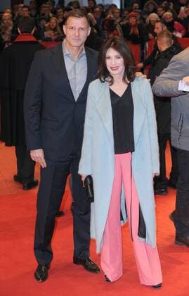 German actress Iris Berben and Heiko Kiesow attend the premiere for Logan at the Grand Hyatt Hotel in Berlin on February 17, 2017.  LON20170217435 PAULxTREADWAY