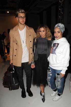 Barney Banks, Shanie Ryan and Mariah Idrissi attending the One To Watch London Fashion Week show, held at Freemasons Hall, London. FEBRUARY 17th 2017  TSTx17354