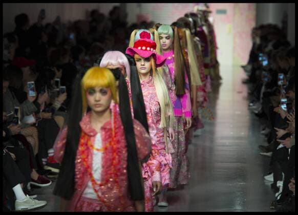 . 18 02 2017. London, United Kingdom. Models walk the catwalk for the Ryan Lo show on the second day of London Fashion Week 2017 at 180 The Strand, London, UK,  xBenxStevensx xi-Imagesx IIM-14426-0005