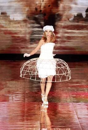 Spanish actress Victoria Abril takes to the catwalk wearing a creation from the Fall Winter 2017 collection by Spanish designer Andres Sarda on the second day of the Mercedes-Benz Fashion Week Madrid (MBFWM) held at the IFEMA Congress and Events center in Madrid, 18 February 2017. THE MBFWM runs from 16 to 21 February. MADRID FASHION WEEK !ACHTUNG: NUR REDAKTIONELLE NUTZUNG!  Copyright: xZipix GRA120 20170218-636230257803645276