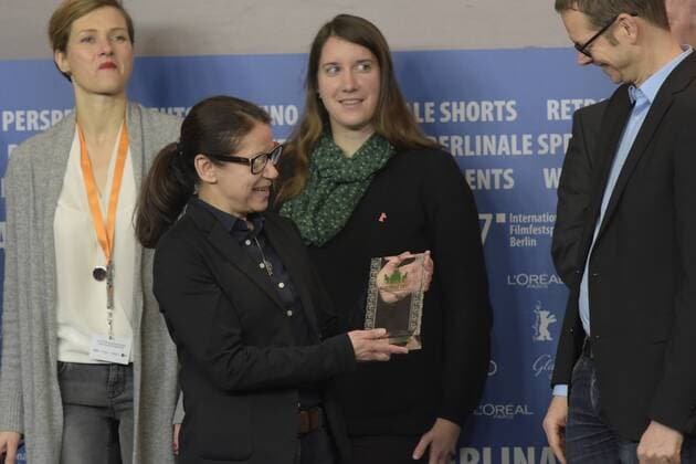 Regisseurin Ildiko Enyedi mit dem Preis der Leserjury der Berliner Morgenpost für den Film ON BODY AND SOUL anlässlich der Preisverleihung der Unabhängigen Jurys anlässlich der 67. Internationalen Filmfestspiele Berlin 67. Internationale Filmfestspiele Berlin