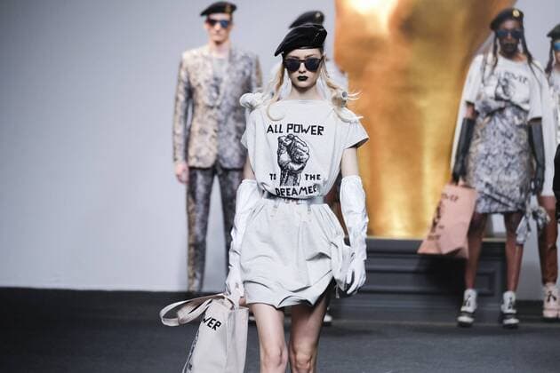 February 18, 2017 - Madrid, Spain - A model walks the runway at then ANA LOCKING show during the Mercedes-Benz Madrid Fashion Week Autumn Winter 2017 2018 at IFEMA on February 18, 2017 in Madrid, Spain Madrid Spain  - ZUMAn230 20170218_zaa_n230_044 Copyright: xOscarxGonzalezx