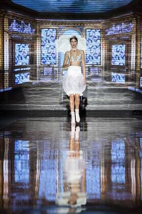 Model bei der Andres Sarda Fashion Show auf der Mercedes-Benz Fashion Week Madrid Autumn Winter 2017. Madrid, 18.02.2017 Andres Sarda Model  Foto:xDyDxFotografosx xFuturexImage