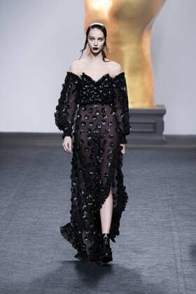 February 18, 2017 - Madrid, Spain - A model walks the runway at then ANA LOCKING show during the Mercedes-Benz Madrid Fashion Week Autumn Winter 2017 2018 at IFEMA on February 18, 2017 in Madrid, Spain Madrid Spain  - ZUMAn230 20170218_zaa_n230_056 Copyright: xOscarxGonzalezx