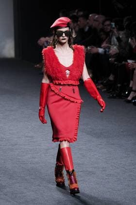 February 18, 2017 - Madrid, Spain - A model walks the runway at then ANA LOCKING show during the Mercedes-Benz Madrid Fashion Week Autumn Winter 2017 2018 at IFEMA on February 18, 2017 in Madrid, Spain Madrid Spain  - ZUMAn230 20170218_zaa_n230_059 Copyright: xOscarxGonzalezx