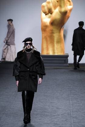 February 18, 2017 - Madrid, Spain - A model walks the runway at then ANA LOCKING show during the Mercedes-Benz Madrid Fashion Week Autumn Winter 2017 2018 at IFEMA on February 18, 2017 in Madrid, Spain Madrid Spain  - ZUMAn230 20170218_zaa_n230_064 Copyright: xOscarxGonzalezx