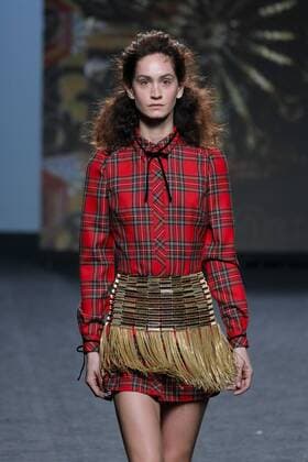 February 18, 2017 - Madrid, Spain - A model walks the runway at then TERESA HELBIG show during the Mercedes-Benz Madrid Fashion Week Autumn Winter 2017 2018 at IFEMA on February 18, 2017 in Madrid, Spain Madrid Spain  - ZUMAn230 20170218_zaa_n230_314 Copyright: xOscarxGonzalezx